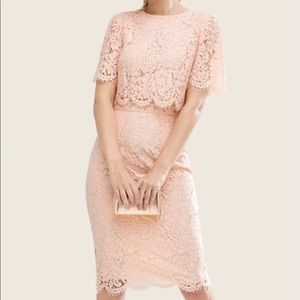 Custom Made Pink Lace Cocktail Dress
